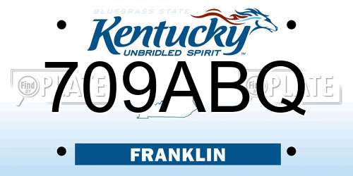 709ABQ Kentucky License Plate