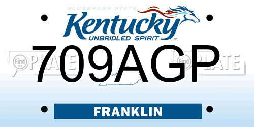 709AGP Kentucky License Plate