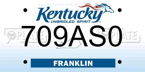 709AS0 Kentucky License Plate