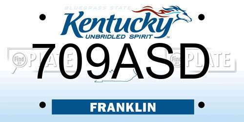 709ASD Kentucky License Plate