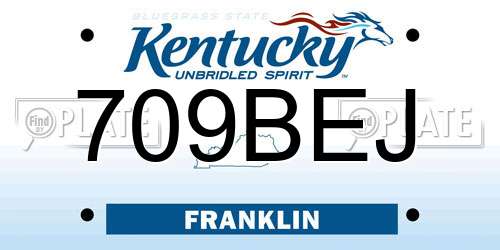 709BEJ Kentucky License Plate