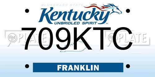 709KTC Kentucky License Plate