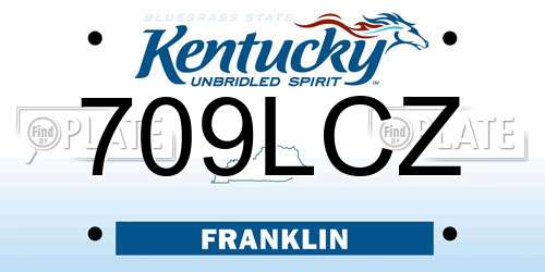 709LCZ Kentucky License Plate
