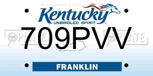 709PVV Kentucky License Plate