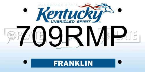 709RMP Kentucky License Plate