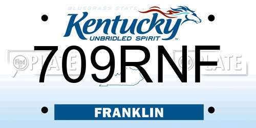 709RNF Kentucky License Plate