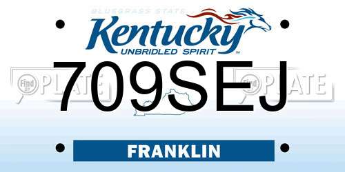 709SEJ Kentucky License Plate