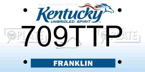 709TTP Kentucky License Plate