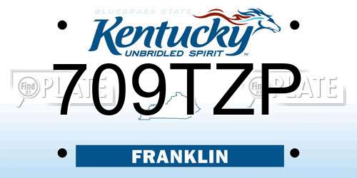709TZP Kentucky License Plate