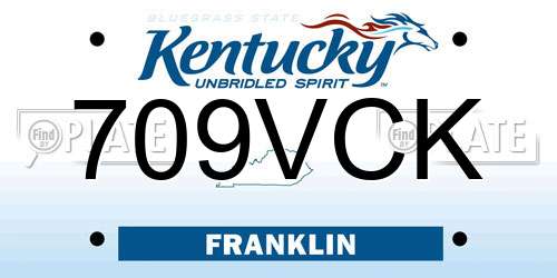 709VCK Kentucky License Plate