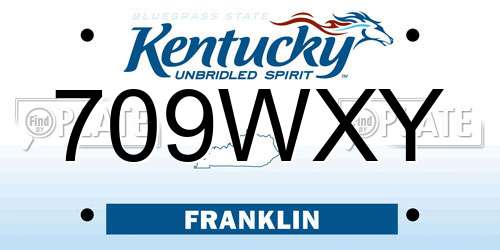 709WXY Kentucky License Plate