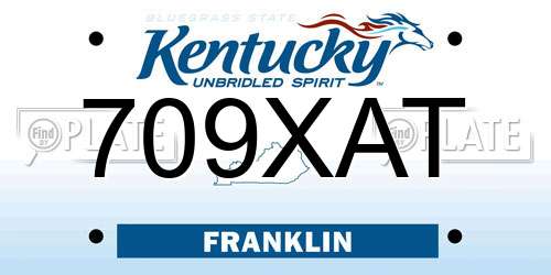 709XAT Kentucky License Plate