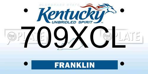 709XCL Kentucky License Plate