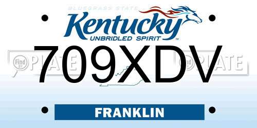 709XDV Kentucky License Plate