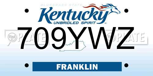 709YWZ Kentucky License Plate