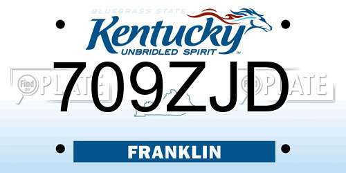 709ZJD Kentucky License Plate