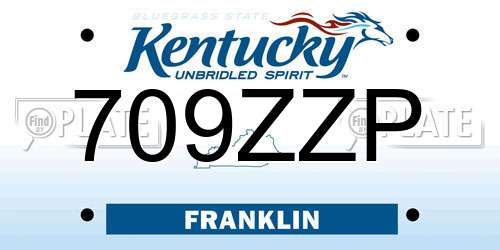 709ZZP Kentucky License Plate