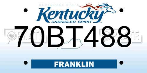 70BT488 Kentucky License Plate