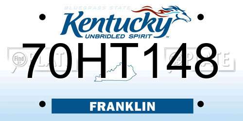 70HT148 Kentucky License Plate