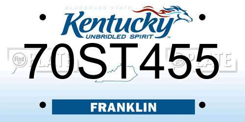 70ST455 Kentucky License Plate