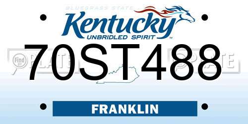 70ST488 Kentucky License Plate