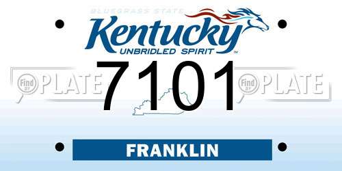 7101 Kentucky License Plate