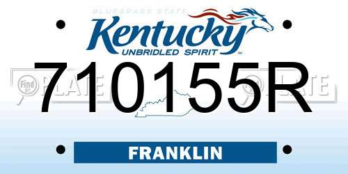 710155R Kentucky License Plate