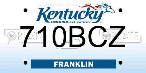 710BCZ Kentucky License Plate