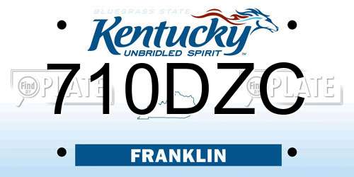 710DZC Kentucky License Plate