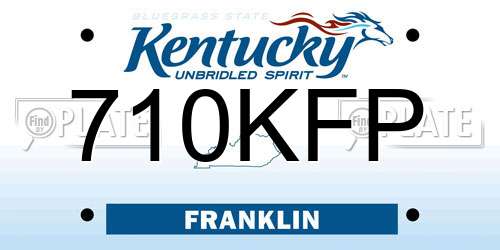 710KFP Kentucky License Plate