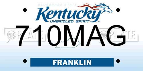 710MAG Kentucky License Plate