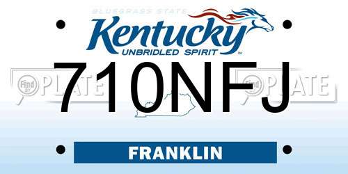 710NFJ Kentucky License Plate