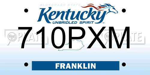 710PXM Kentucky License Plate