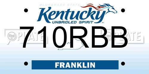 710RBB Kentucky License Plate