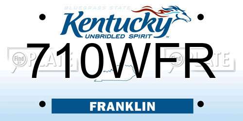 710WFR Kentucky License Plate