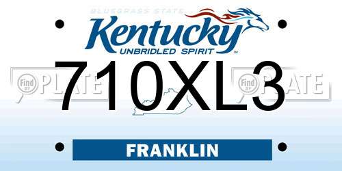 710XL3 Kentucky License Plate