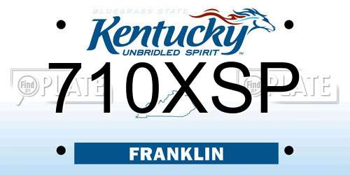710XSP Kentucky License Plate