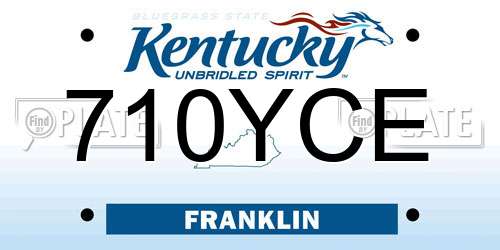 710YCE Kentucky License Plate