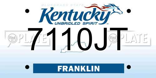 7110JT Kentucky License Plate