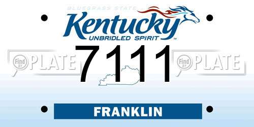 7111 Kentucky License Plate
