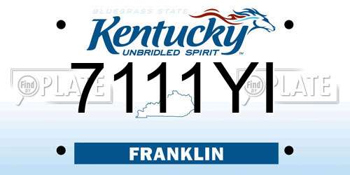 7111YI Kentucky License Plate