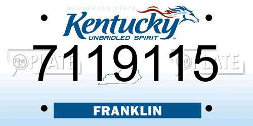 7119115 Kentucky License Plate
