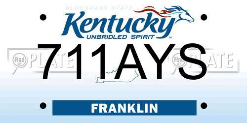 711AYS Kentucky License Plate