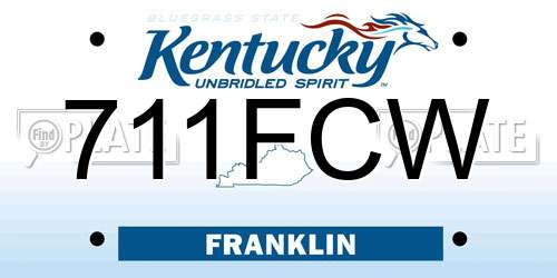 711FCW Kentucky License Plate