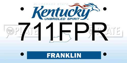 711FPR Kentucky License Plate