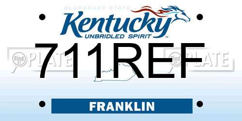 711REF Kentucky License Plate