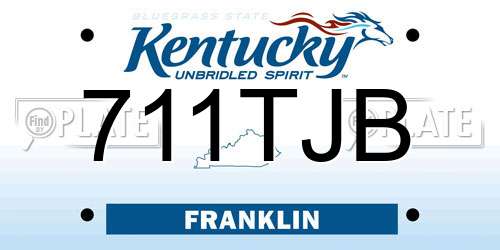 711TJB Kentucky License Plate
