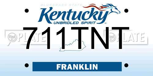 711TNT Kentucky License Plate