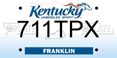 711TPX Kentucky License Plate