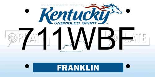 711WBF Kentucky License Plate